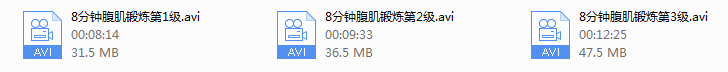 8分钟腹肌高清中文版（1-3级全）