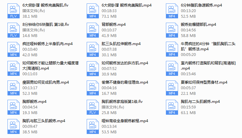 《男士在家健身教程》视频