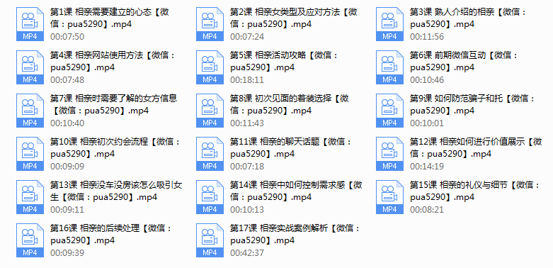 【魅力工程】相亲课程