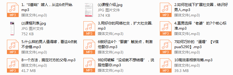 高效率嫁人系列课