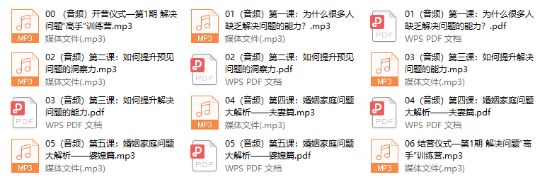 晚晴《解决问题“高手”训练营》（完结）