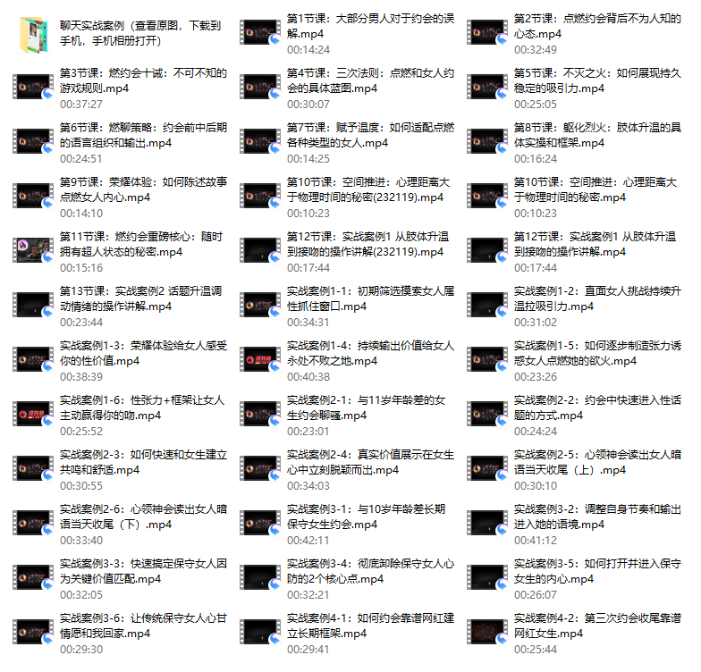 燃约会【1.0理论篇13集+实战篇20集】（超清版）