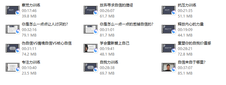 【阿伦】核心自信精进训练课