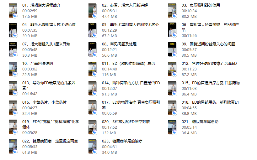 韩教授增粗增大入门版20天训练套餐（最新）