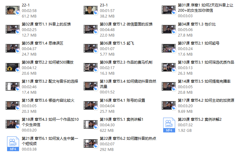 鸭哥《亚哥抖音框架课》完结